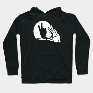 Funny rabbit hare shadow hand victory peace V sign Hoodie